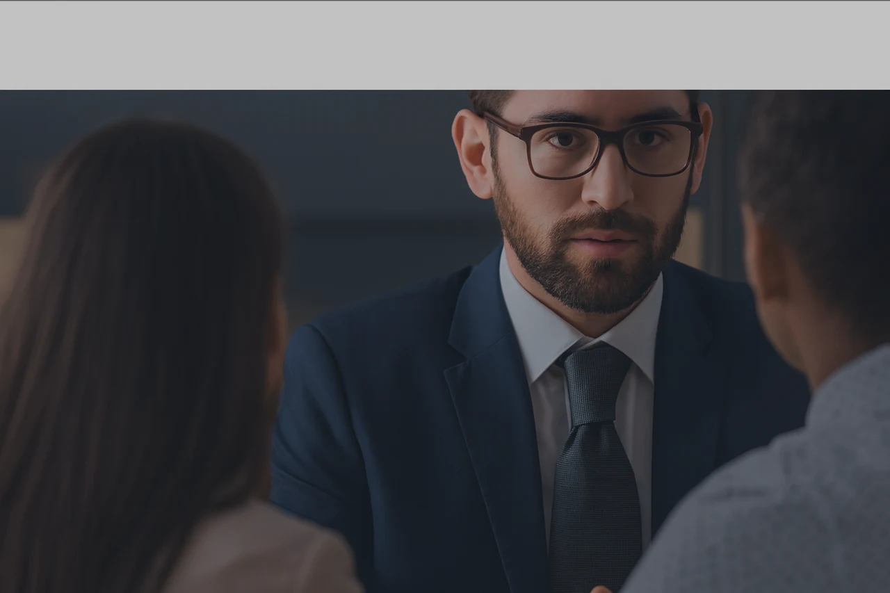 Consultant with clients